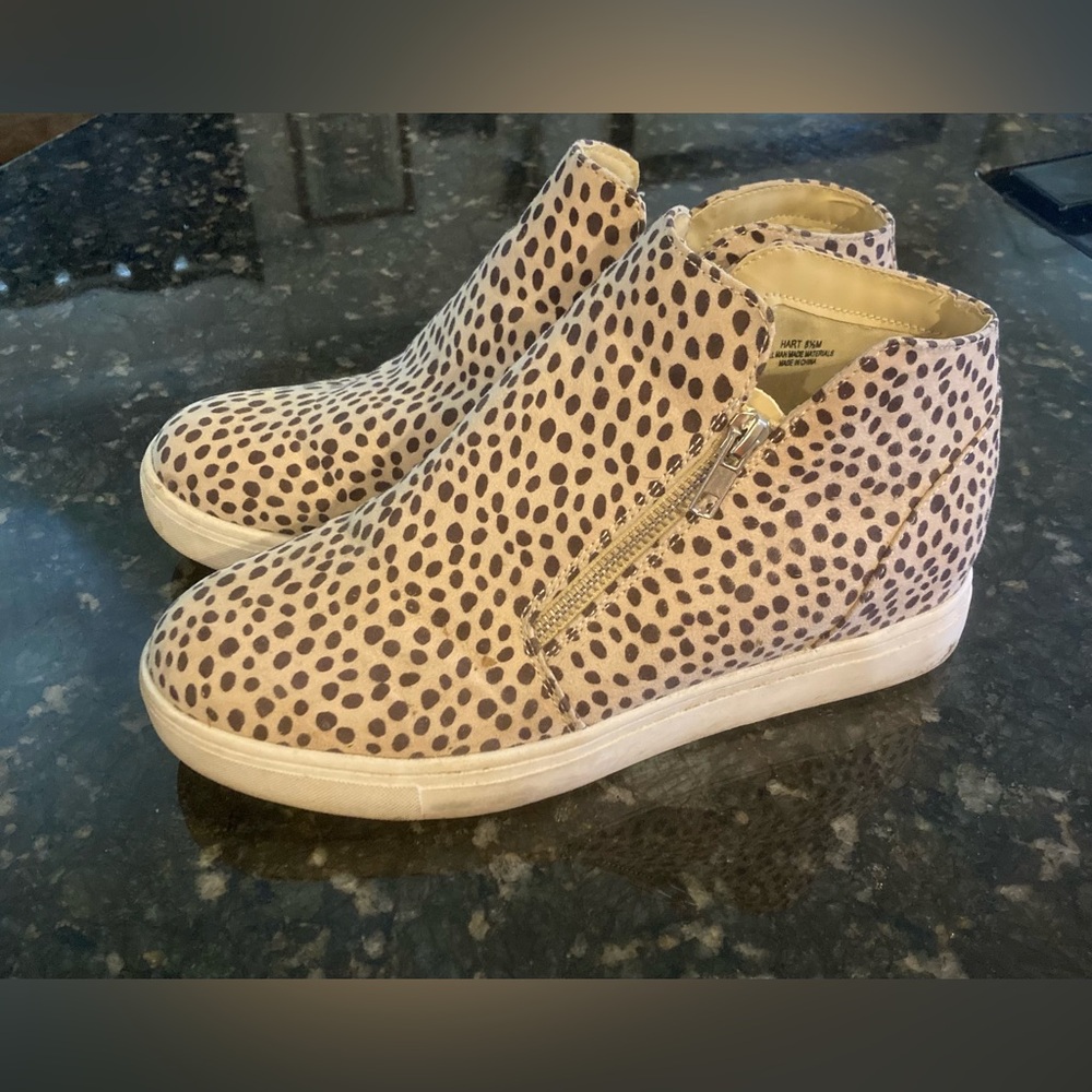 Leopard Print High-Top Sneakers
